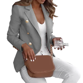 

Short Button Stylish Outwear Daily Solid Gift Slim Fit Casual Women Coat Work Long Sleeve Spring Autumn