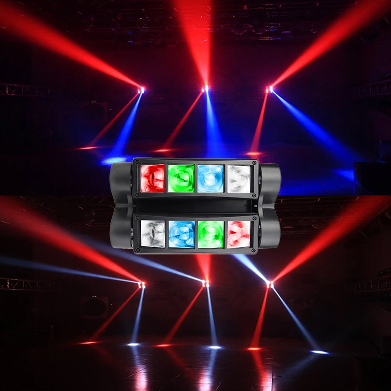 US $72.09 Disco Led 8X 10W RGBW Spider Lite Dj Led Moving Head Light DMX 512 Controller Fog Machine Stage Light Night Club KTV Bar