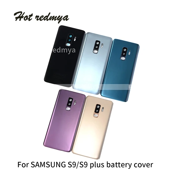 10 шт. Задняя крышка батареи для samsung Galaxy S9 Plus S9+ G965 G965F задняя дверь Чехол стекло Корпус с камерой стекло объектив+ наклейка - Цвет: S9 Plus Mix Color