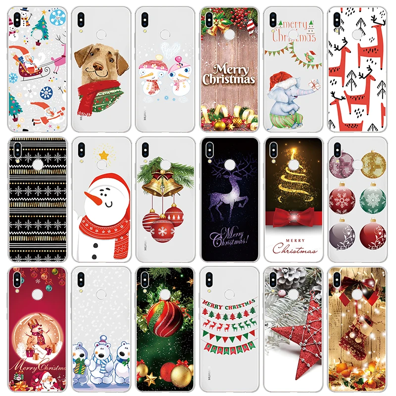 

Merry Christmas Clear Cute Soft TPU Coque Print Cases For Huawei Mate 30 10 20 Y9 Lite Pro P Smart Plus 2019 Z Case Fundas Cover