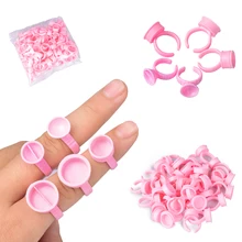 100Pcs Disposable Caps Microblading Pink Ring Tattoo Ink Cup For Tattoo Needle Supplies Accessorie Makeup Tattoo Tools