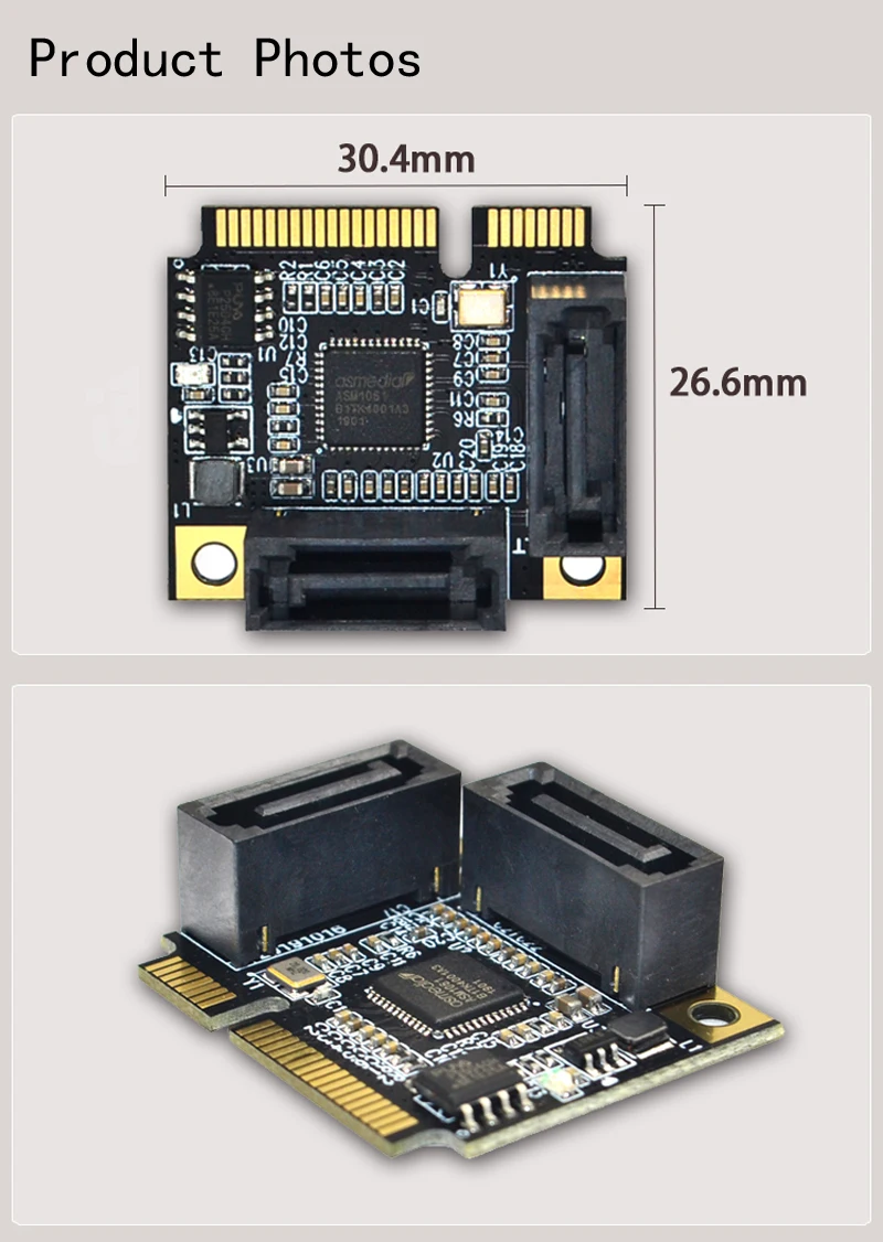 2 порта добавить на карты Mini PCI-E PCI Express to SATA кабель 3,0 конвертер жесткий приводной удлинитель карты компьютерные компоненты высокая скорость