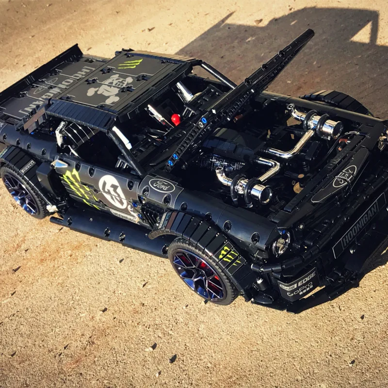 Совместимость Technic Супер гоночный автомобиль RC Ford Mustang Hoonicorn RTR V2 строительные блоки кирпичи игрушка для детей Подарки