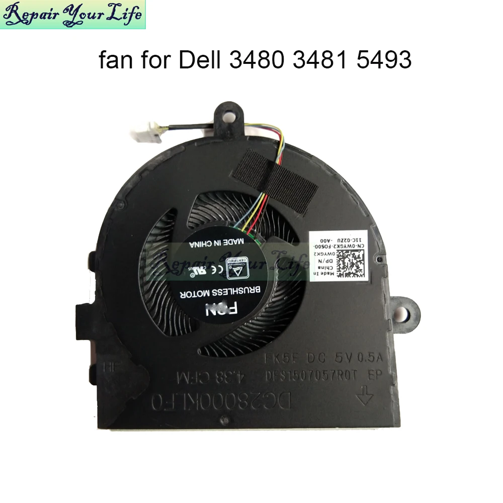 0 Wygk2 Cpu Ventola Di Raffreddamento Radiatore Per Dell Vostro 3480 Inspiron 3481 5493 Latitude 3490 Wygk2 Ventola Del Processore Del Notebook