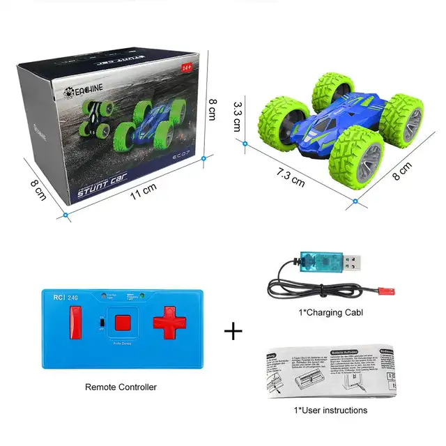 EC07 RC Car 2.4G 4CH Stunt Drift Deformation Remote Control Rock Crawler Roll Flip Kids Robot Auto Toy Boy New Year Gift Car US
