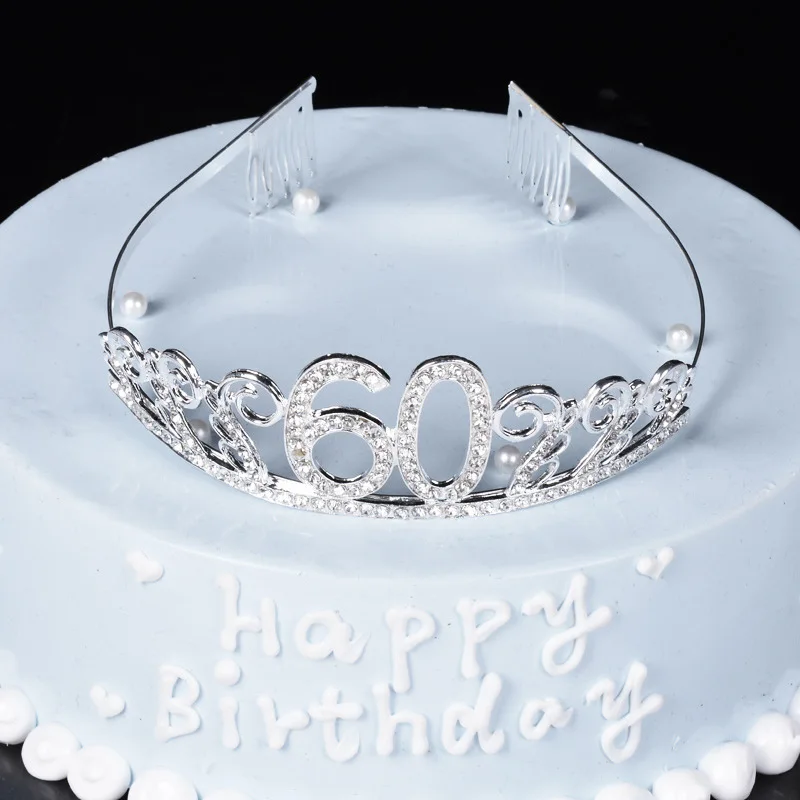 

Europe And America Birthday with Numbers Crown 13 15 16-Year-Old 18-Year-Old 30 40 50 Birthday Party Accessories Cake Decoration