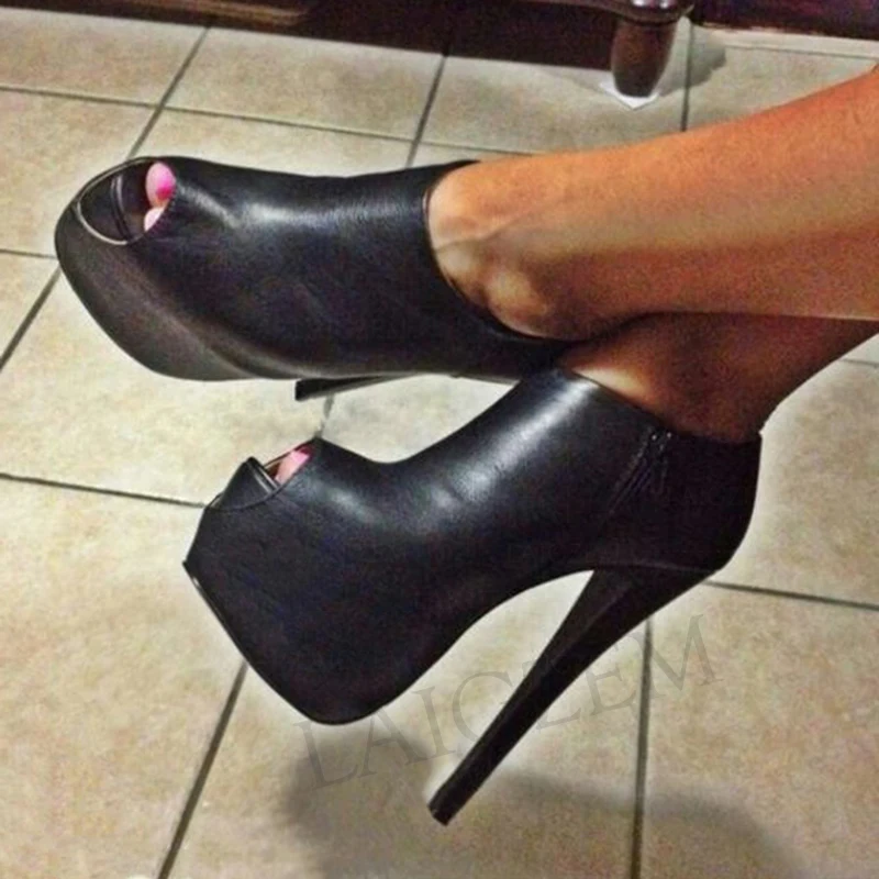 peep toe platform bootie