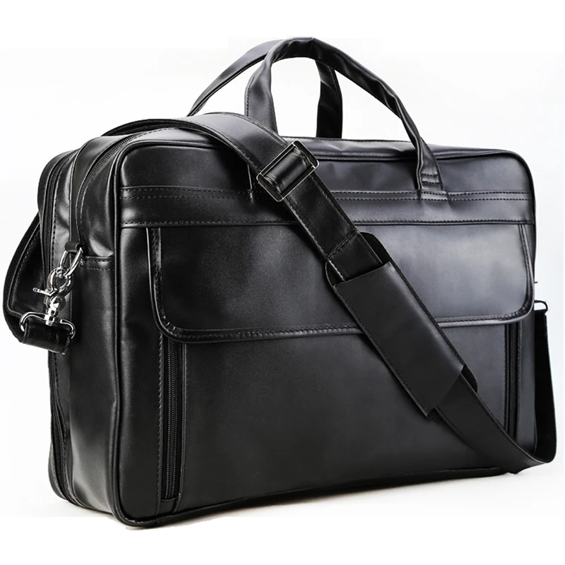 

Luufan Men's Genuine Leather Messenger Shoulder Bag Bussiness Office Satchel Large 17" Laptop Satchel Multi functional Briefcase