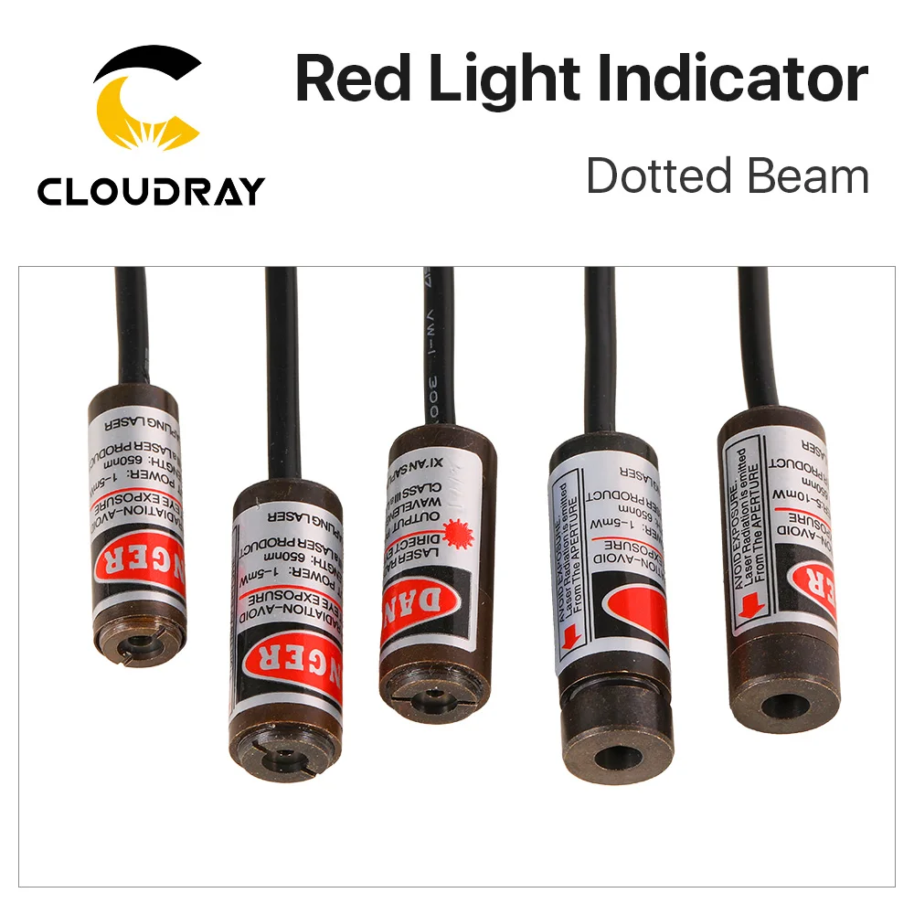 Laser Module Cloudray Red Dotted Beam Light 650nm 5V Infrared Adjustable + Adapter For Fiber Marking or Cutting Machine