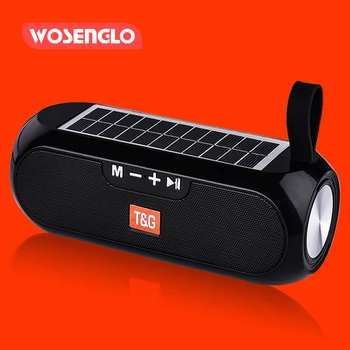 

Portable Column WirelessBluetooth bass Speaker Stereo Music Box Solar Power Bank Boombox waterproof USB AUX FM radio super bass