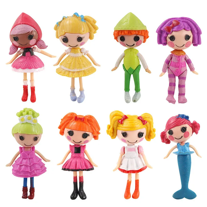8 шт./компл. Lalaloopsy ПВХ Фигурки игрушки объемная пуговица глаза модель куклы подарок для девочек 7,5-9 см