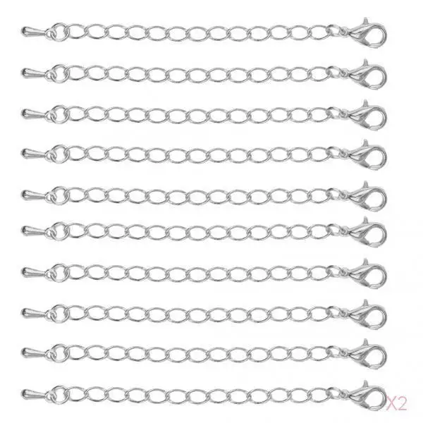 20pcs silver color Extension Link Chain Necklace Extenders Jewelry Findings 75mm
