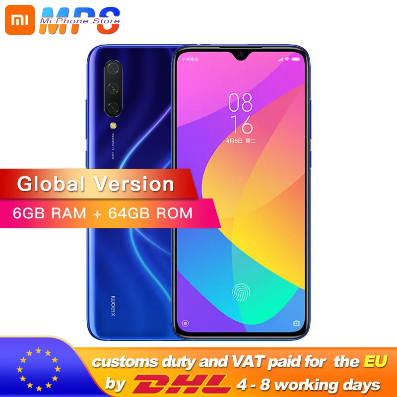 Глобальная версия Xiaomi Mi 9 Lite 6 ГБ 64 Гб Смартфон Snapdragon 710 48MP Тройная камера 32 МП