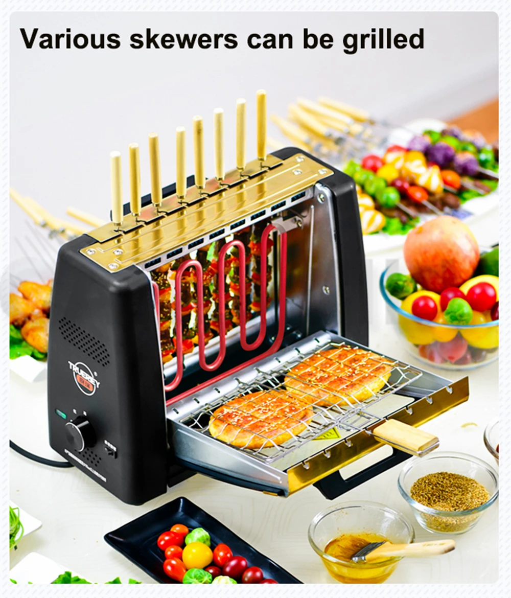 CANDIMILL 220V Household Small Smokeless Electric Oven Automatic Rotary Barbecue Machine Grill Skewers 2