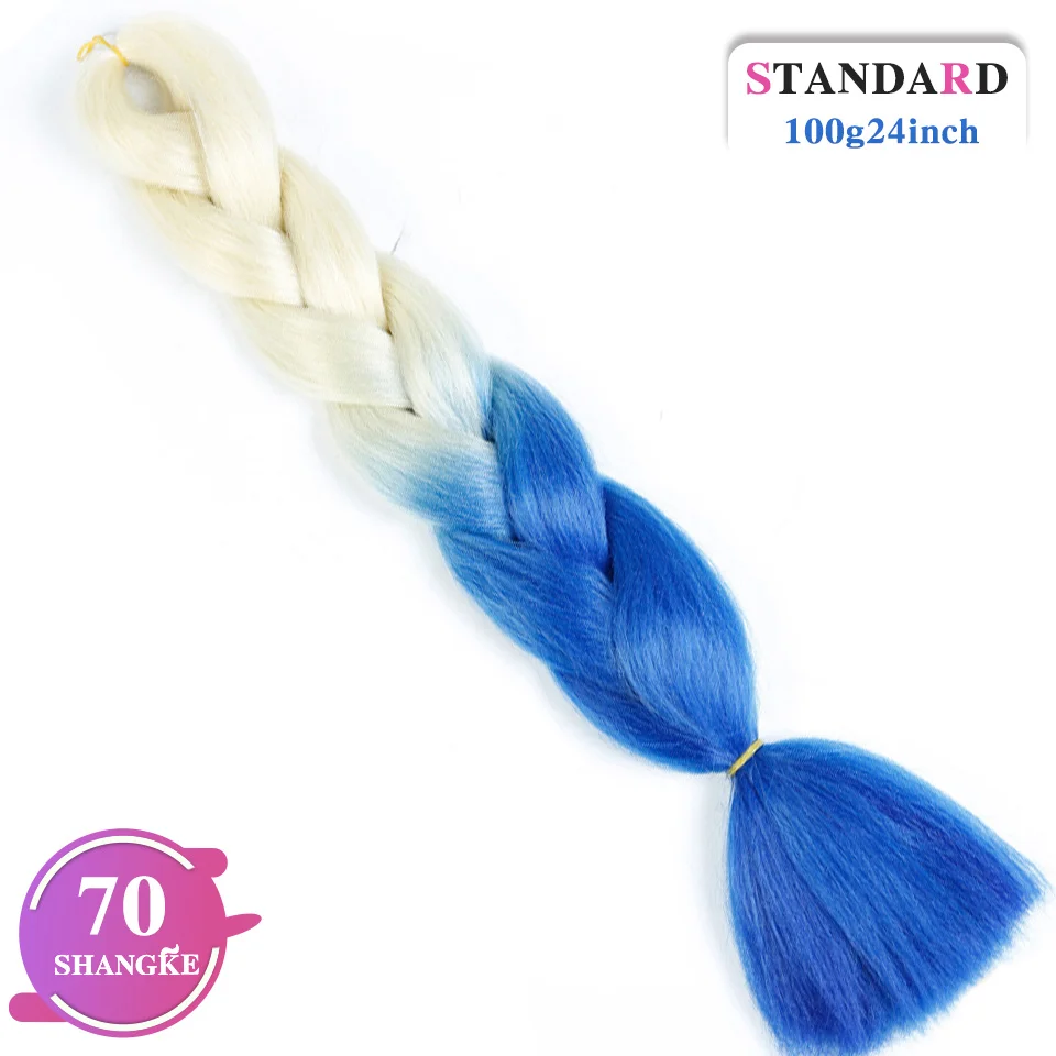 AILIADE, 24 дюйма, синтетические вязанные волосы для наращивания, огромные косички, фиолетовый, розовый, синий, смешанный цвет, плетение волос - Цвет: BR02-70