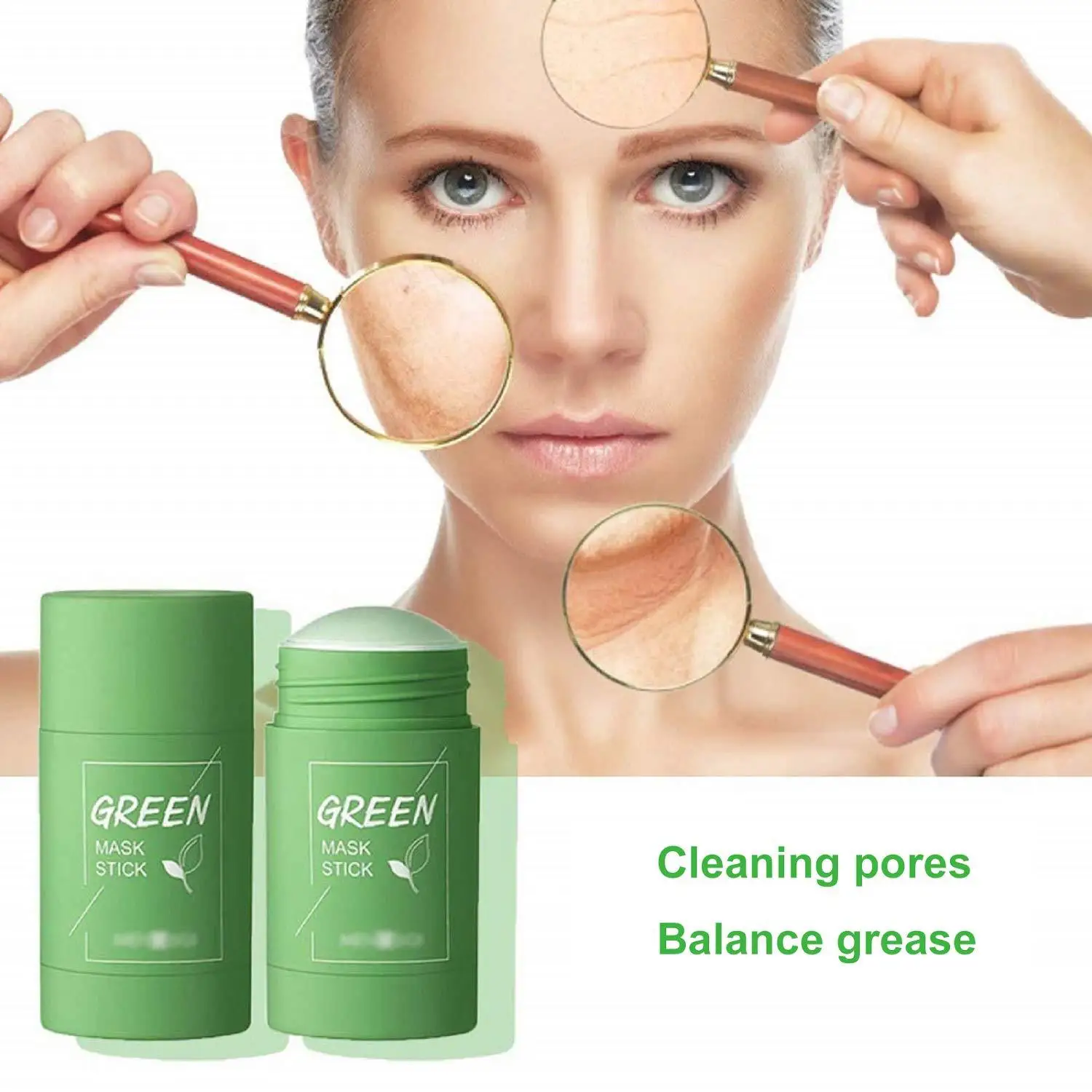 1PcsCleansingGreenStickGreenTeaMaskPurifyingClayStickMaskOil