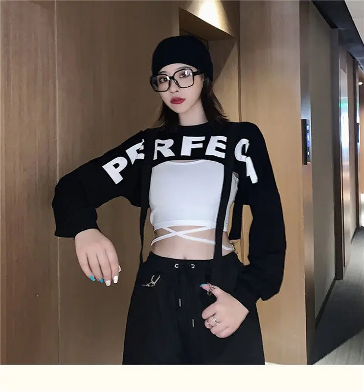 2 Pieces Sets Women Summer Fashion Letter Printing Slim Bandage Sexy Korean Style Lady All-match Crop Tops Spaghetti Strap Camis