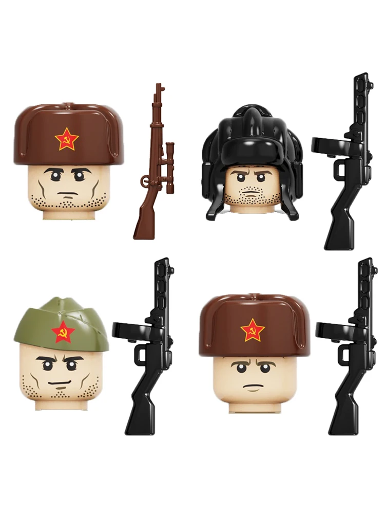 Военные фигурки солдат MOC 2 мировая война строительные блоки мини-блоки танк