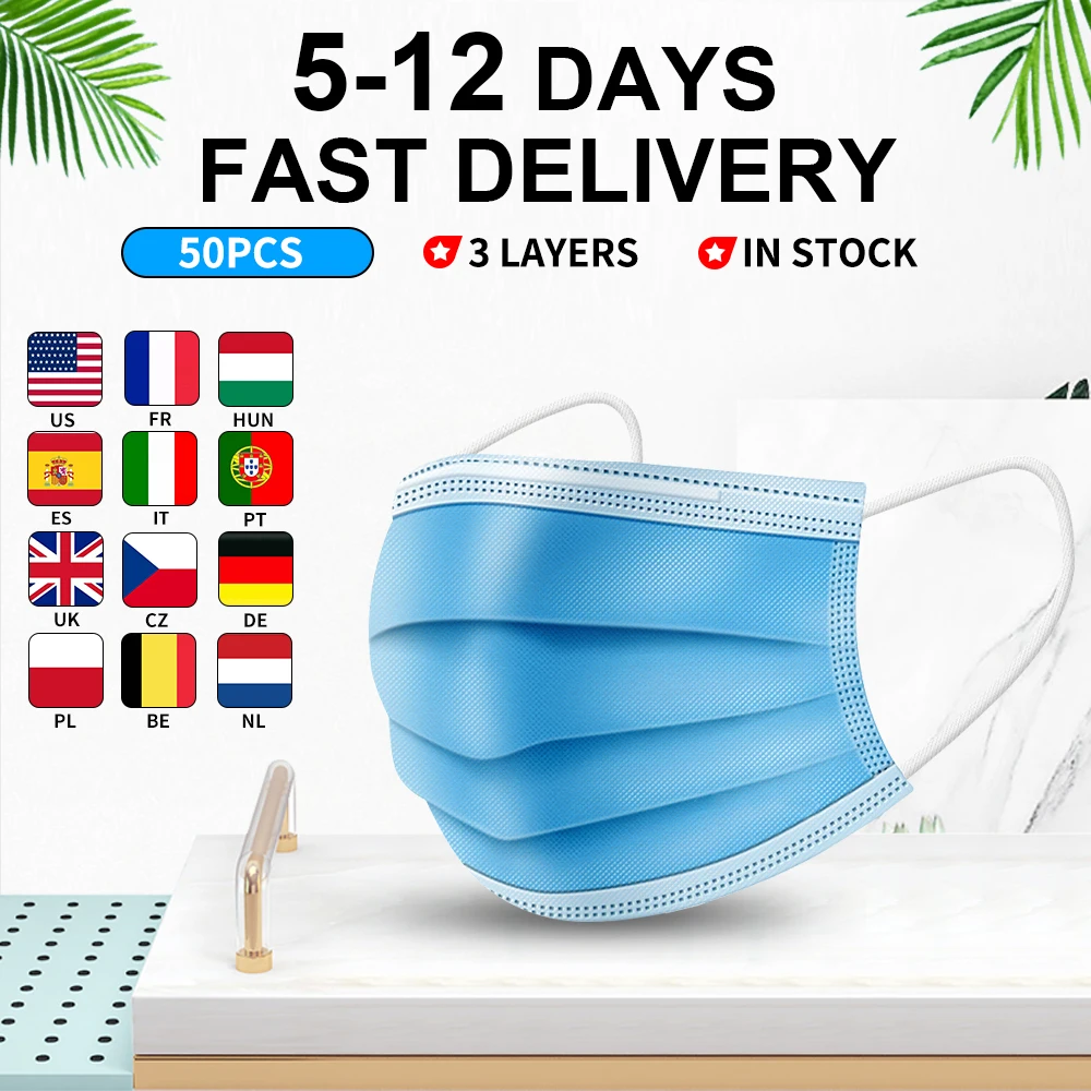 50pcs 3 couches jetables masque buccal masques filtrants de sécurité|Masques| - AliExpress