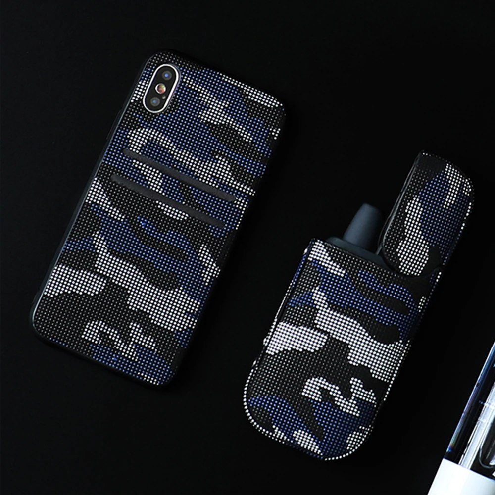 Защитный чехол, коробка, сумка для электронной сигареты iqos 3,0 солдатский камуфляж, Красивый бизнес подарок, гранулированная Военная искусственная кожа