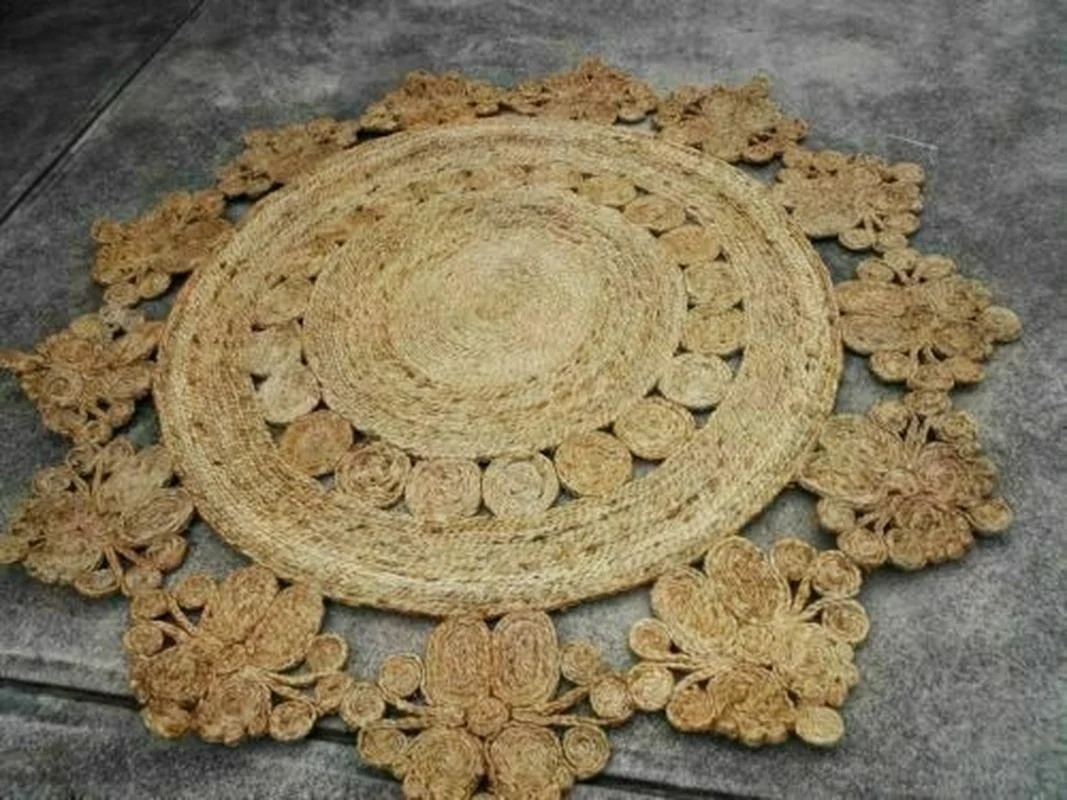 

2021 Hotsale Modern Round Rug 100% Natural Jute Handmade Reversible Braided Style Hemp Carpet