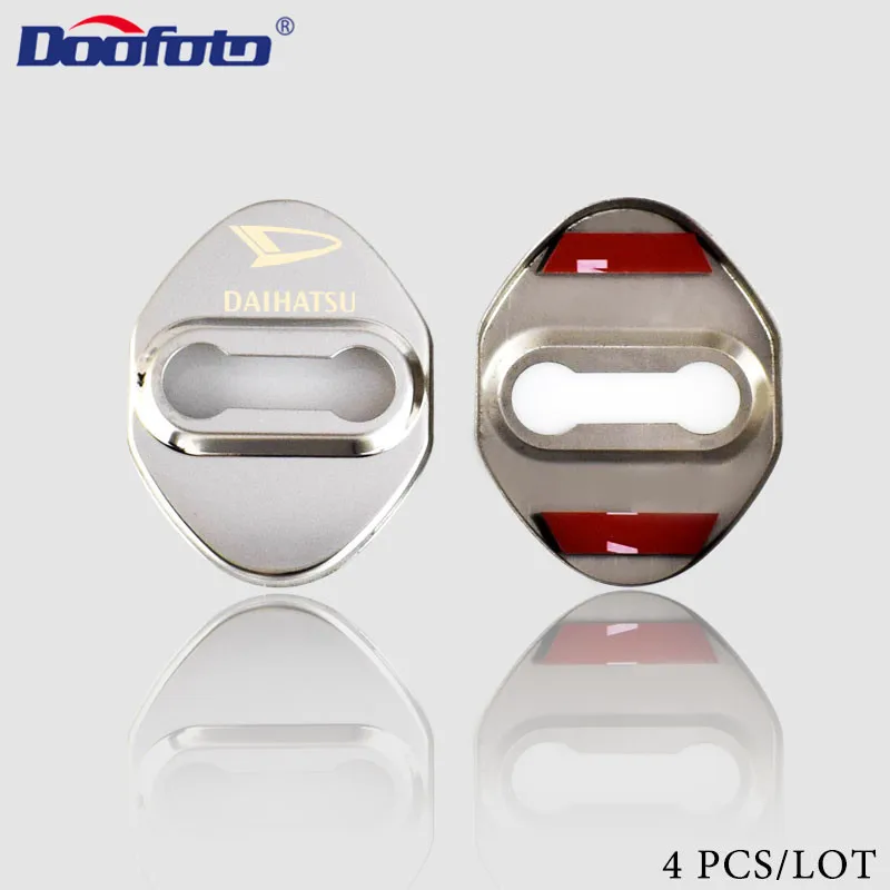 Doofoto 4x автомобильный стильный дверной замок для Daihatsu Terios Sirion Mira Materia Rocky YRV Feroza Charade автомобильные аксессуары - Цвет: Style 1 Sliver
