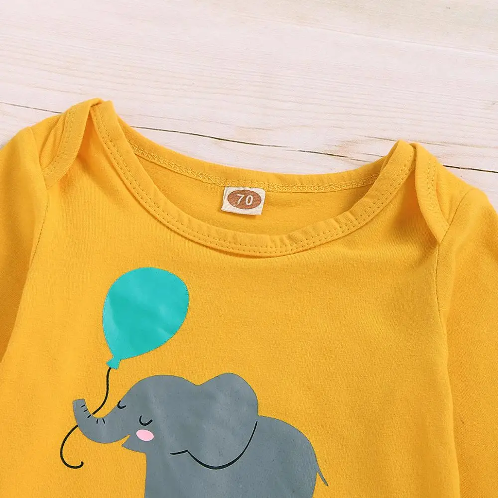 Baby Clothes Sets Spring Autumn Cotton Newborns Boys Girls Outfits 2pcs Elephant Body Tops Pants Toddler Kids Costumes 0-12 Cute