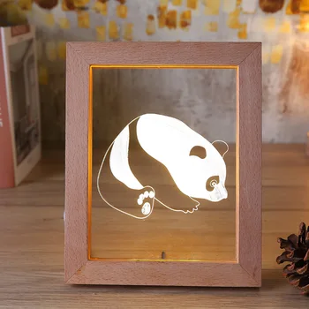 

LED wooden picture frame small night light Nordic wind desk lamp birthday gift picture frame gift Christmas gift