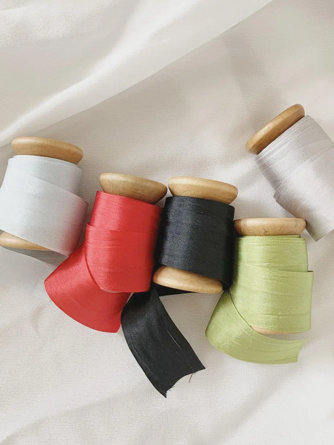25mm 1" silk ribbon taffeta wedding ribbon ins style silk edge ribbon Anya Ribbon Handcraft