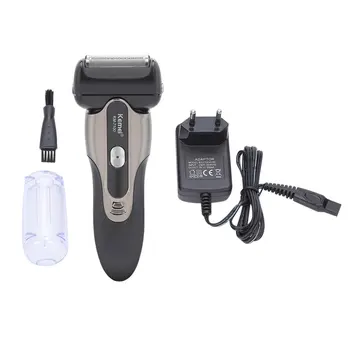 

KM-7100 Rechargeable 3 Blades Electric Shaver Men Face Care 3D Floating IPX7 Waterproof Razors Beard Sideburns Clipper