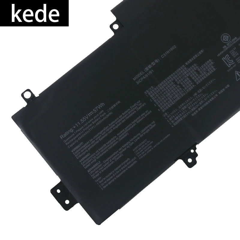 Kede аккумулятор для ноутбука C31N1602 для Asus UX330UA UX330UA-FB018R UX330UA-FB161T 11,55 в 57wh
