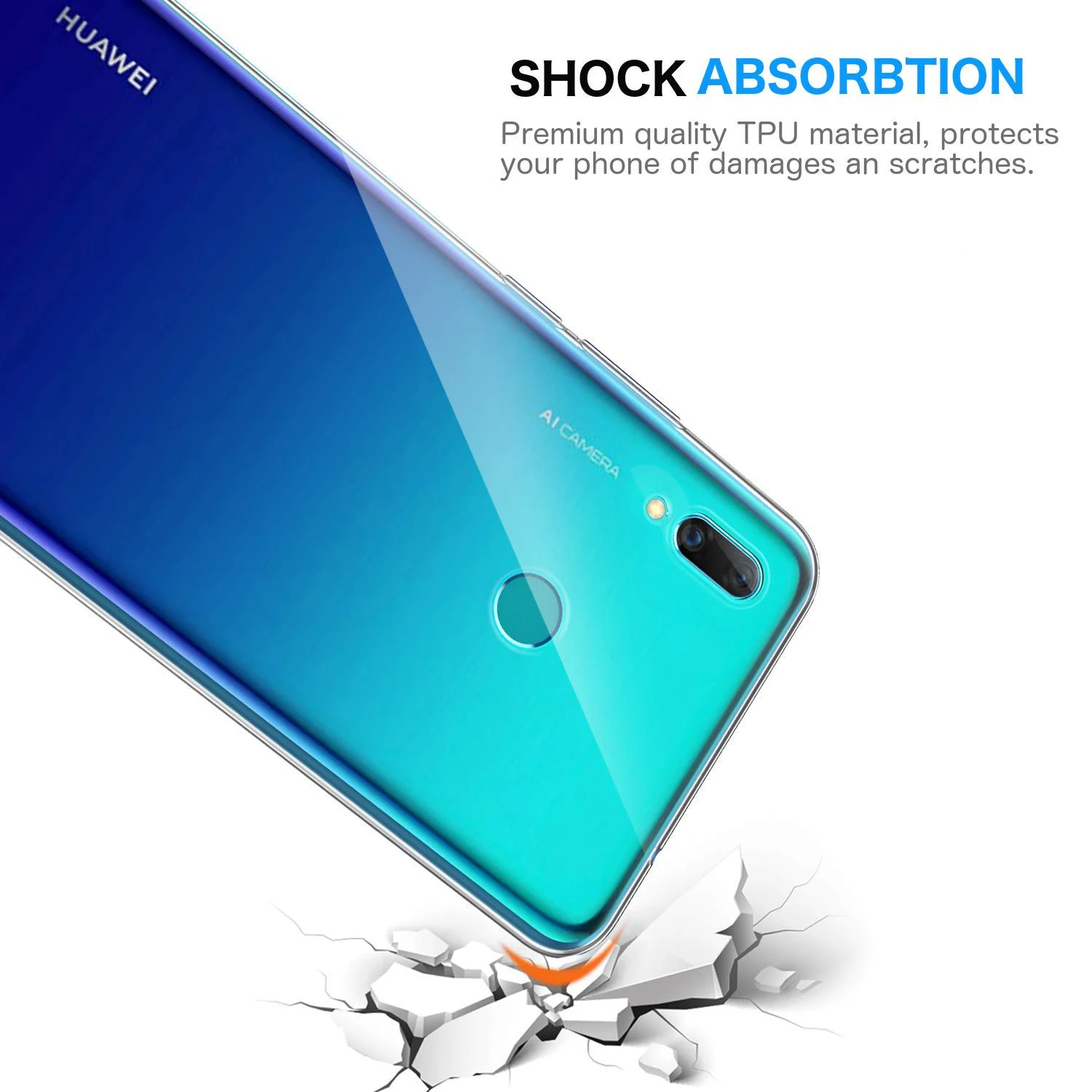 100 шт./лот, для huawei P Smart, ультратонкий, прозрачный, ударопрочный, ТПУ, задний Чехол, мягкий, силиконовый, прозрачный чехол, бампер