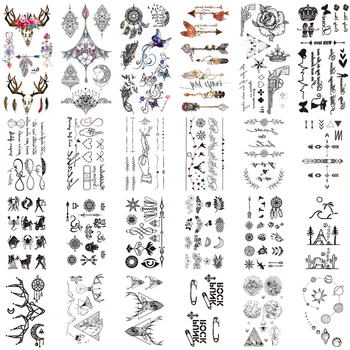

Niceauty 24 Sheets Temporary Tattoos Arm Shoulder Long Lasting Tattoo Stickers Full Body Art Stickers for Women Men Adults