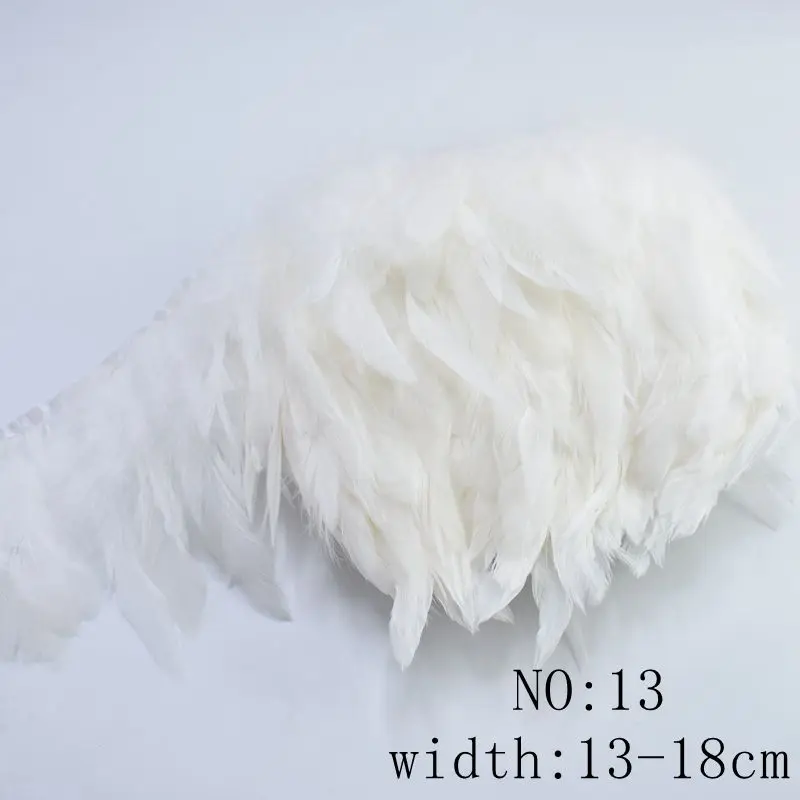 1 м/лот, белые страусиные перья, отделка, бахрома, перья петуха, лента для рукоделия, швейная одежда, свадебные украшения