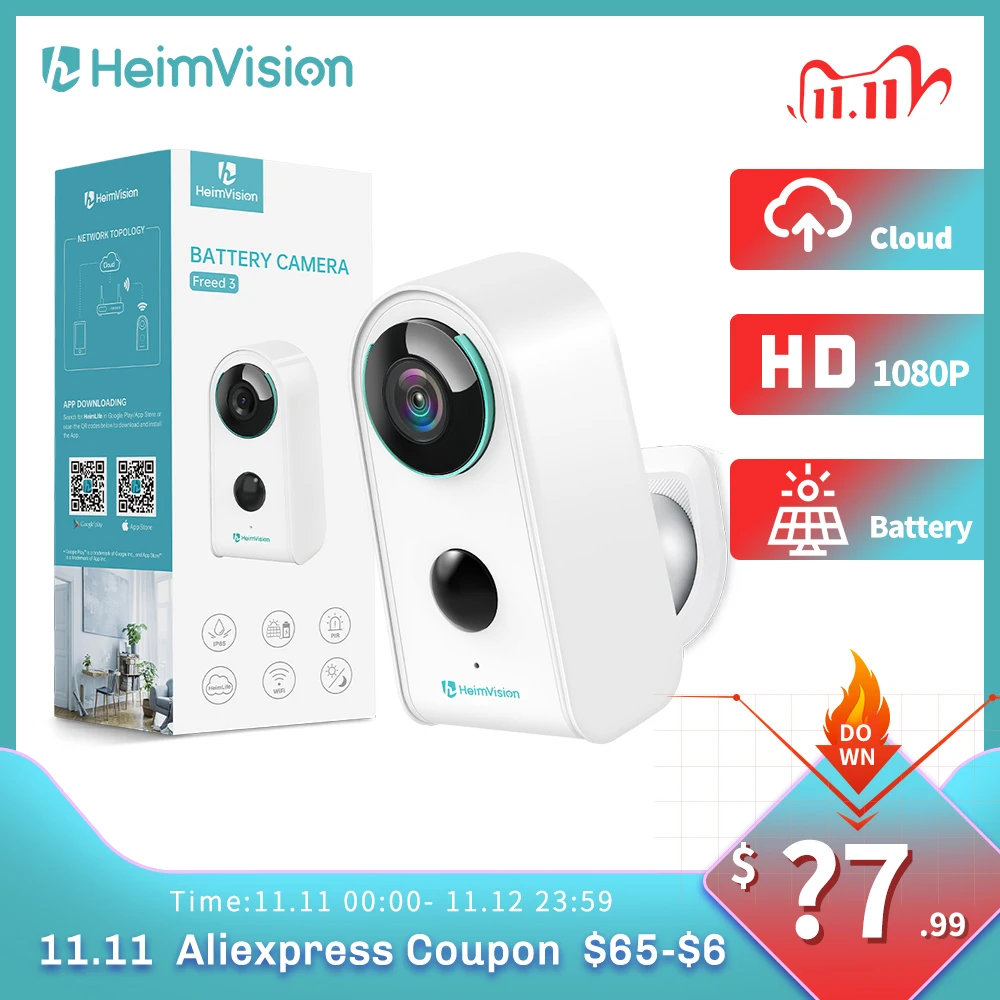 

HeimVision HMD3 IP Camera WiFi 1080P Wireless Security Outdoor Battery Camera Rechargeable Surveillance Camera 2-Way Audio Home