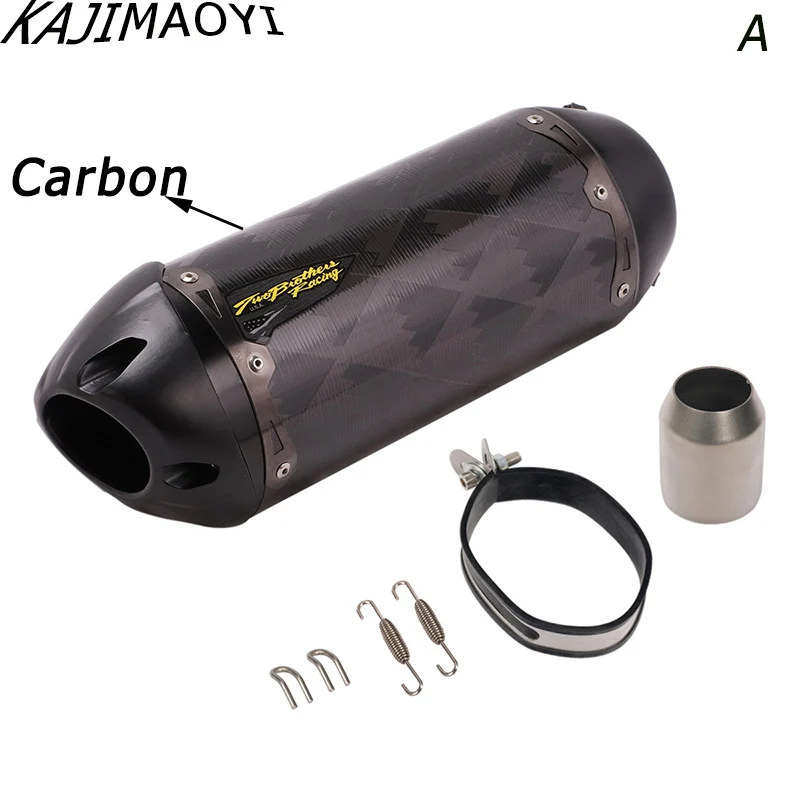 KAJIMAOYI Universal Motorcycle Real Carbon Fiber Slip On Exhaust Muffler Pipe Escape with DB Killer for Most Motorcycle