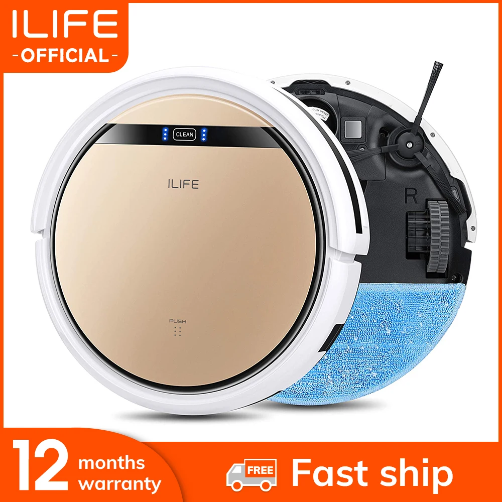 US $131.14 ILIFE V5sPro Robot Vacuum Cleaner Vacuum Wet Mopping Pet Hair And Hard Floor Automatic Powerful Suction Ultra Thin Disinfection