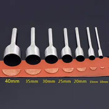 

7pcs/Set Hole Puncher Tool Leather Craft Half-Round Corner Cutter Chisel Graving