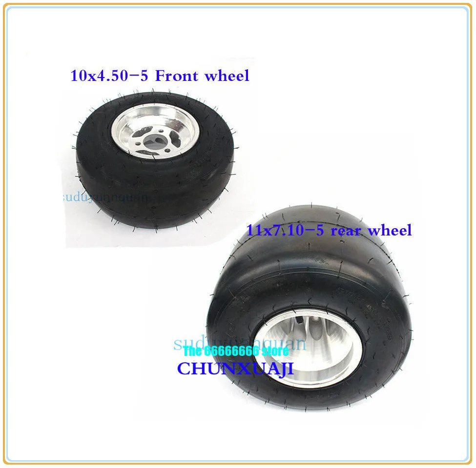 10x4.50-5 front or 11x7.10-5 rear wheel for Four Wheel GO KART KARTING ATV UTV Buggy Quad Vacuum tyre tire with rim |