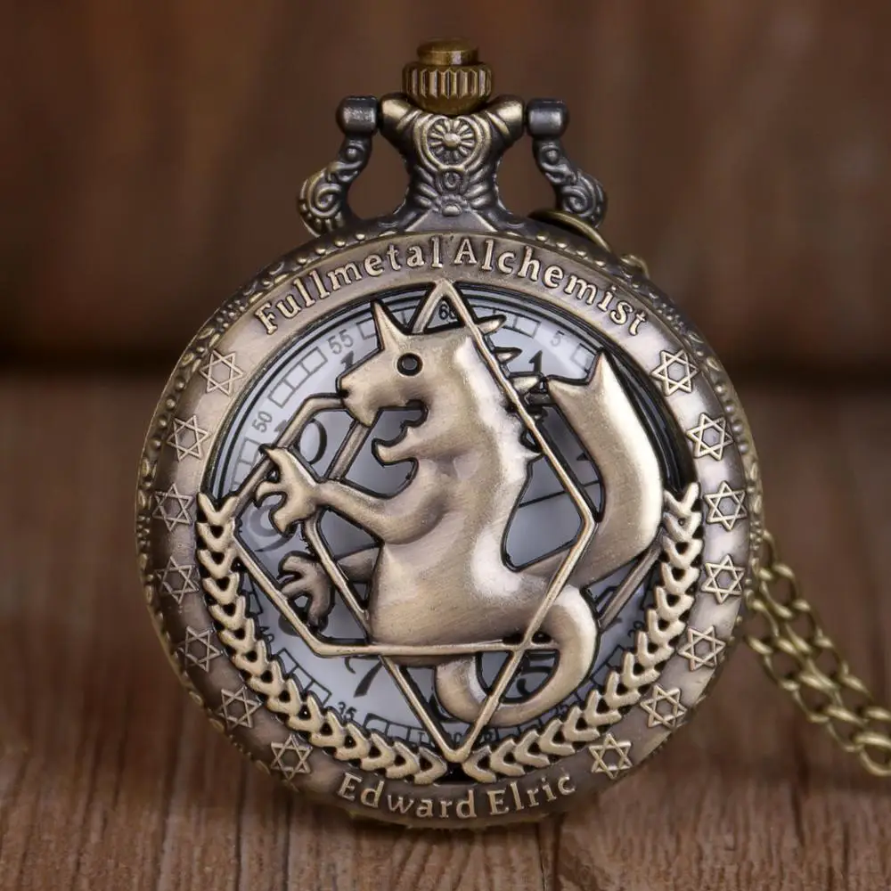 Высококачественная полностью Металлическая Алхимическая серебряная подвеска для часов Мужские кварцевые карманные часы японское аниме ожерелье дети мальчик Прямая поставка
