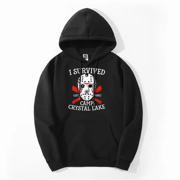 

Friday The 13th Men Hoodies Sweatshirt Fleece Hooded Autumn Winter Crystal Lake Survivor Streetwear Warm Horror Movie Hoodie