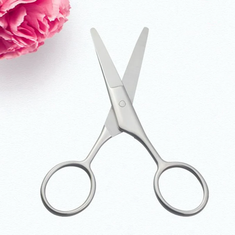 Stainless Steel Makeup Scissors Small Eyebrow Scissors Cut Makeup Tool Korea Manicure Nose  Eyebrow With Sharp Head 1Pc