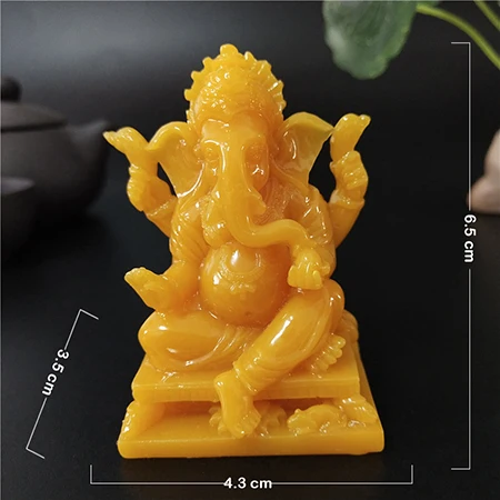 Lord Ганеша Будда статуя украшение для дома искусственный Нефритовый камень Ганеш Бог слон скульптура фигурные статуэтки будды статуи - Цвет: Orange