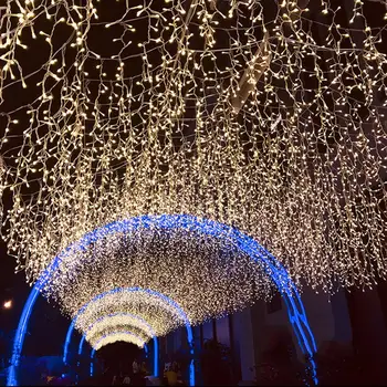 

Christmas Garland LED Curtain Icicle String Light 220V 3.5m 96Leds Indoor Drop LED Party Garden Stage Outdoor Decorative Light