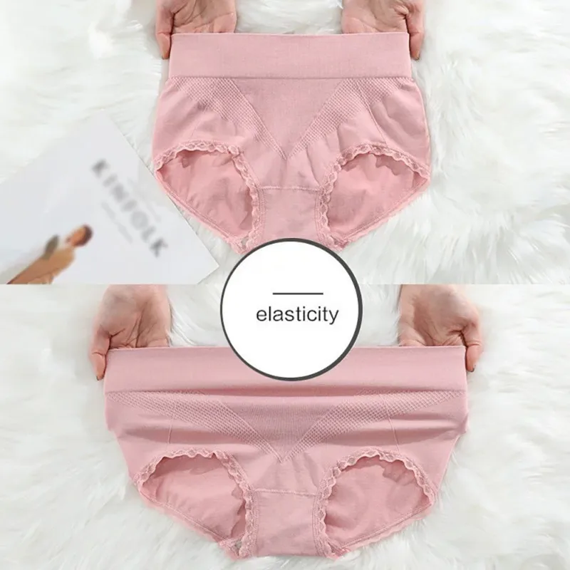 Women Solid Panties Seamless Sexy Lace Ruffles Underwear Panty Comfort Breathable Mid Wasit Intimates Lingerie Underpants