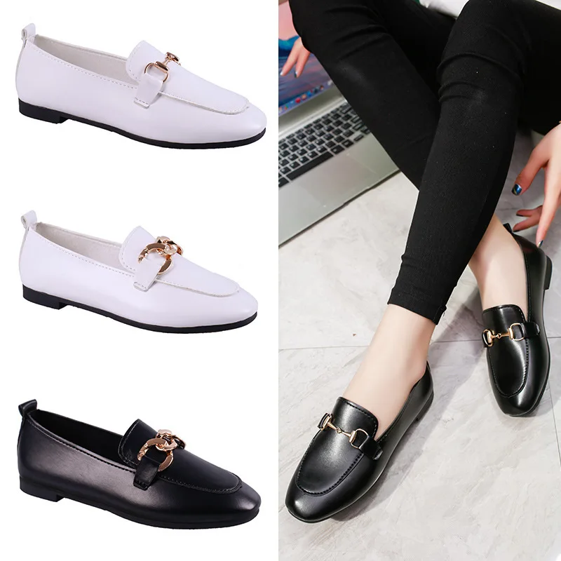 

Square Head Shoes Women's 2018 New Style ~~~ Korean-style Versatile Flat ~~~ Spring Summer ~~~ Big Mouth ~~~ Shoes Women's Singl