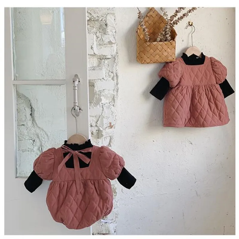 

Baby Girls Clothes Autumn Newborn Baby Winter Clothes Cotton Thick Baby Outfits Girls Dress Baby Romper Set Baby Jumpsuit Girl
