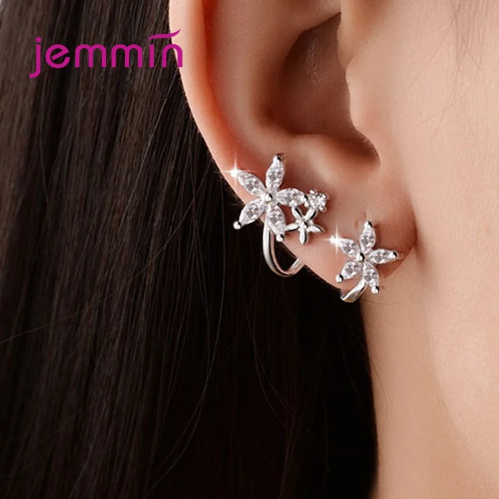 

925 Sterling Silver CZ Zircon Butterfly Star Flower Clip Earring for Women Pendientes Gift Statement Punk Hot Sale Jewellery