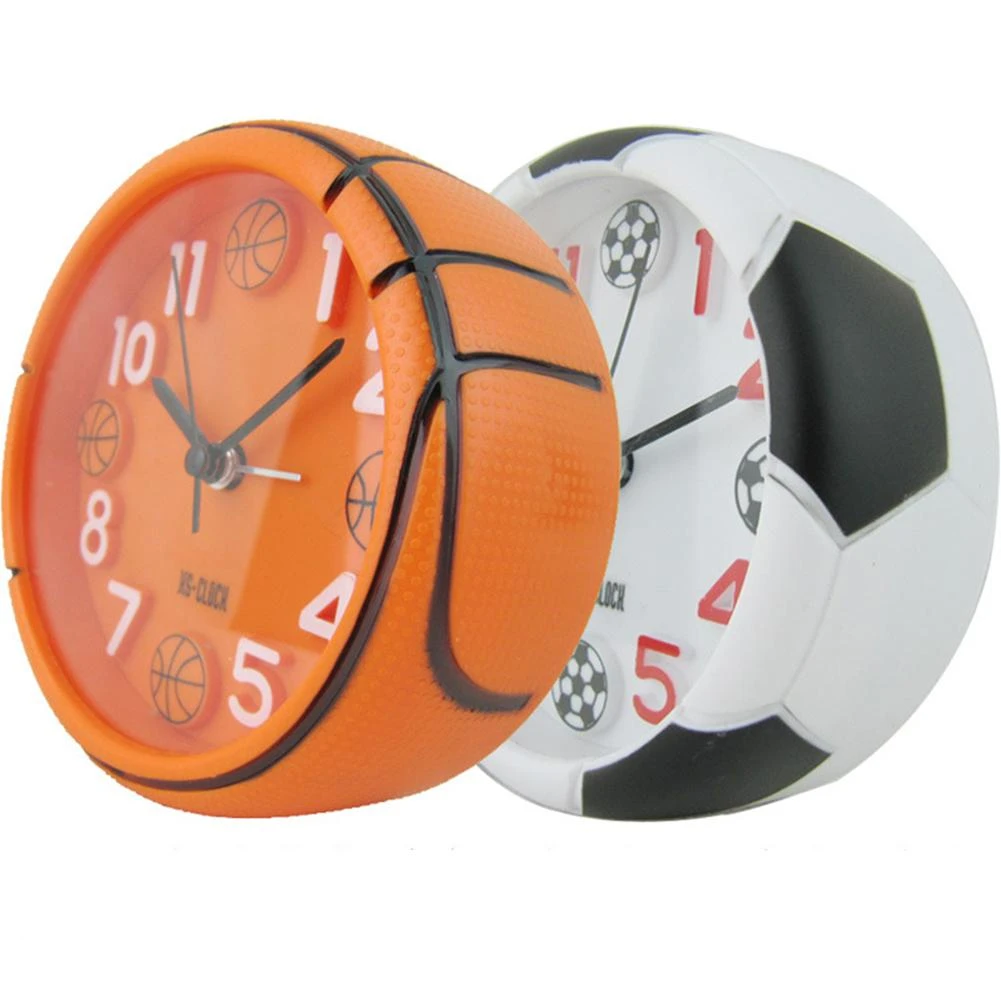 Desktop Clock 3d Basketball Footbal Stereo Digital Ball Shaped Alarm