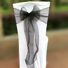 100 шт./партия, высококачественное кресло из органзы, пояс, заколка для волос, украшение для стульев, бантик, пояс, галстуки для свадеб, банкетов